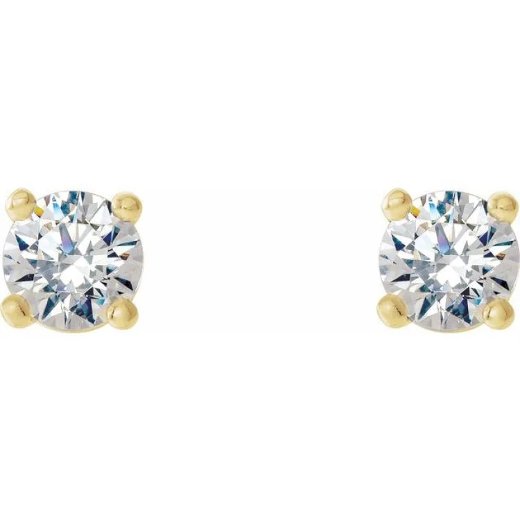 14K Yellow 1/5 CTW Natural Diamond Cocktail-Style Threaded Post Earrings