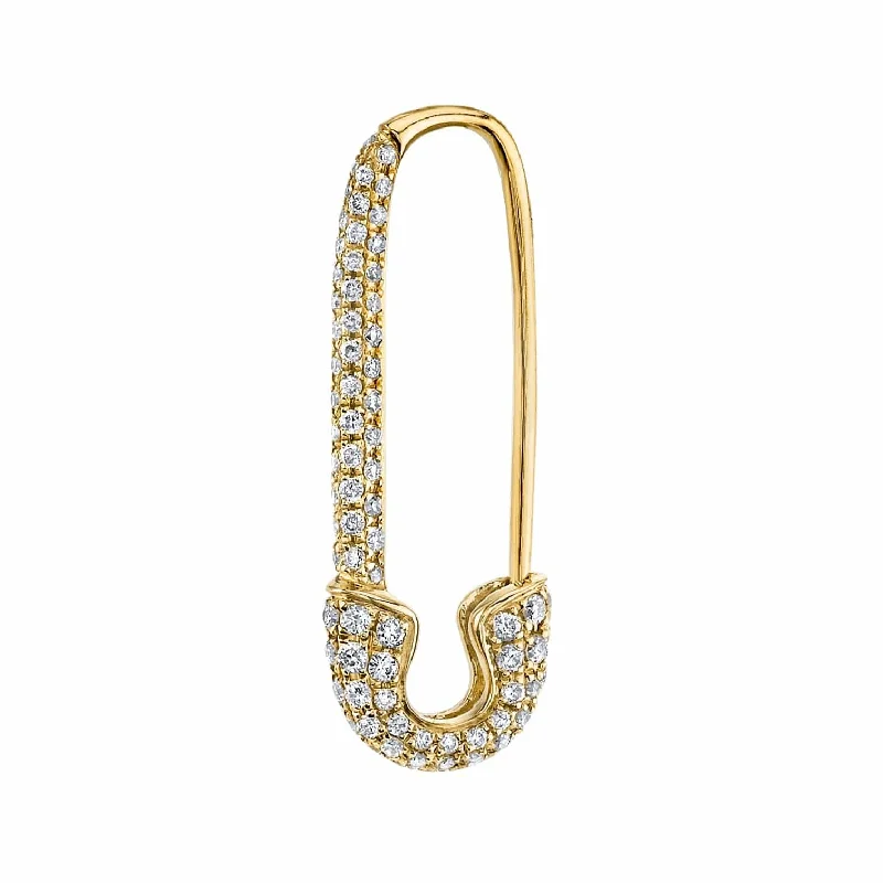 Anita Ko 18K Yellow Gold Pave Diamond Safety Pin Earring