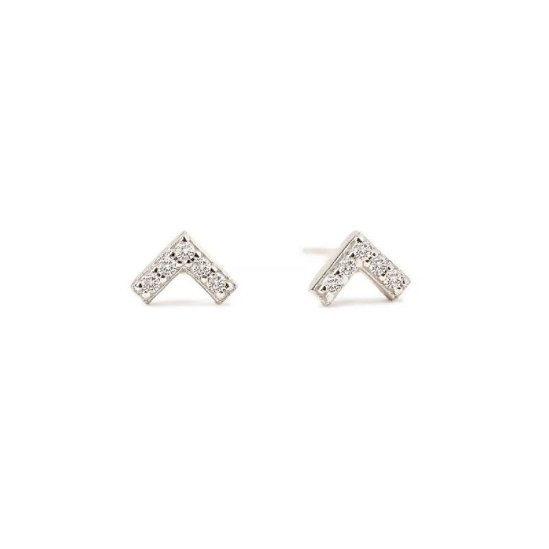 Tiny Chevron Stud Earrings