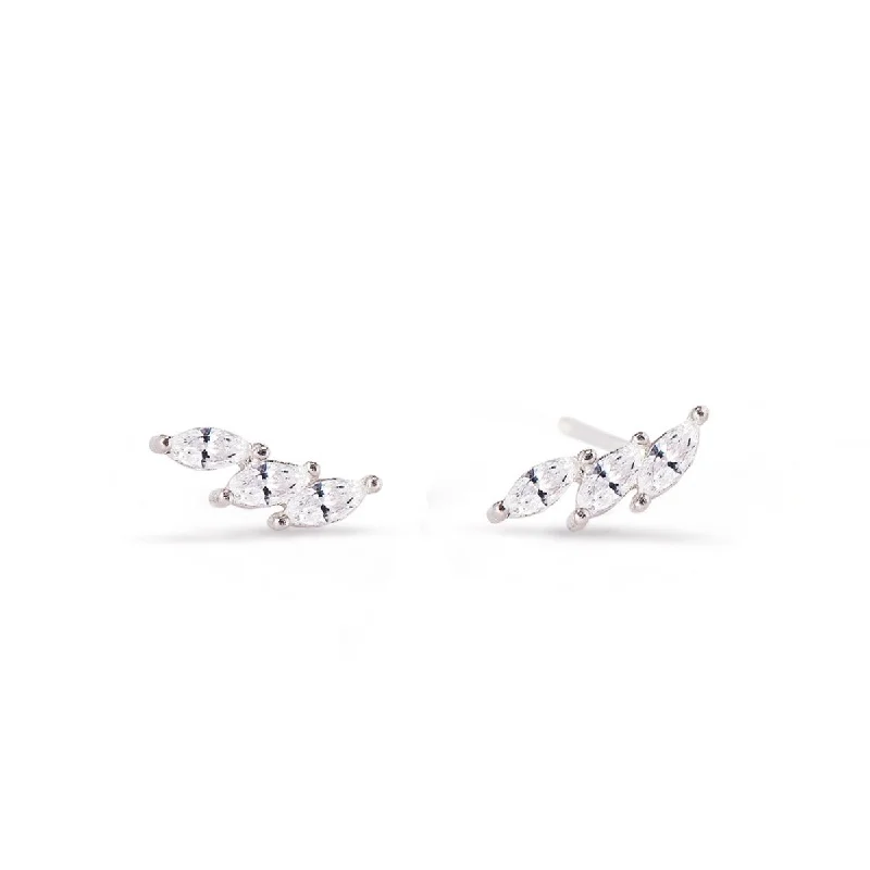 Tiny Marquise Curve Studs