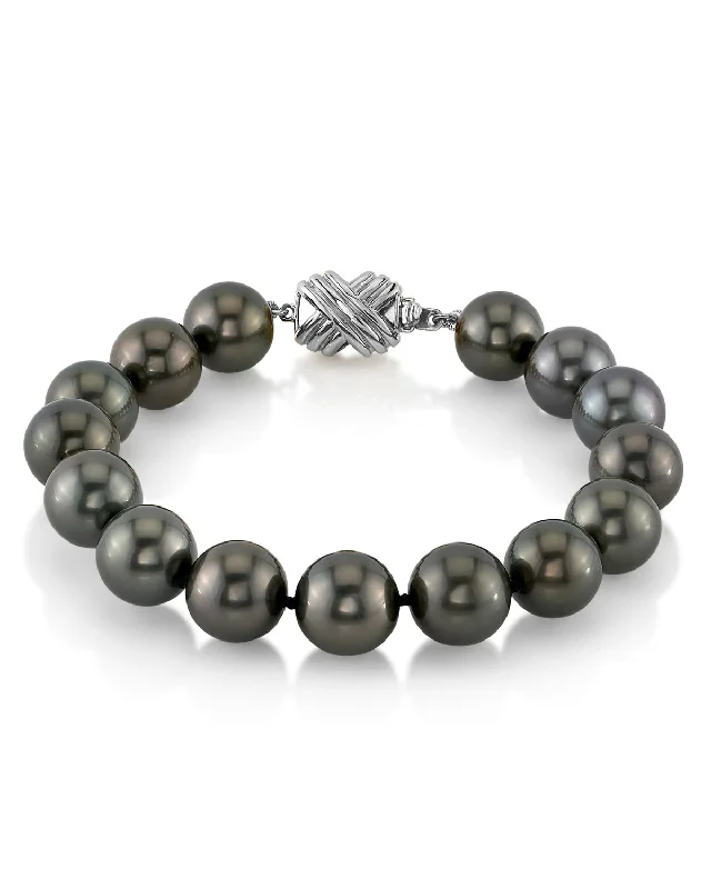 Tahitian True Round Pearl Bracelet, 10.0-11.0mm - AAAA Quality