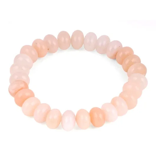 10mm Peach Rondelle Gem Stone Bracelet