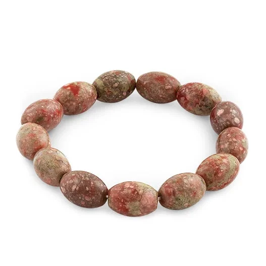 10x14mm Melon Autumn Jasper Gem Stone Bracelet