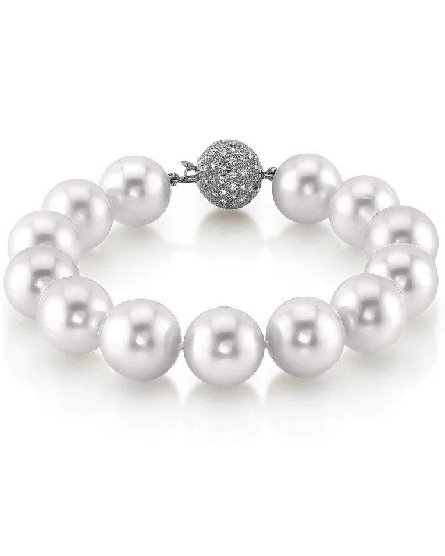 White South Sea White Pearl Bracelet, 12.0-13.0mm - AAAA Quality