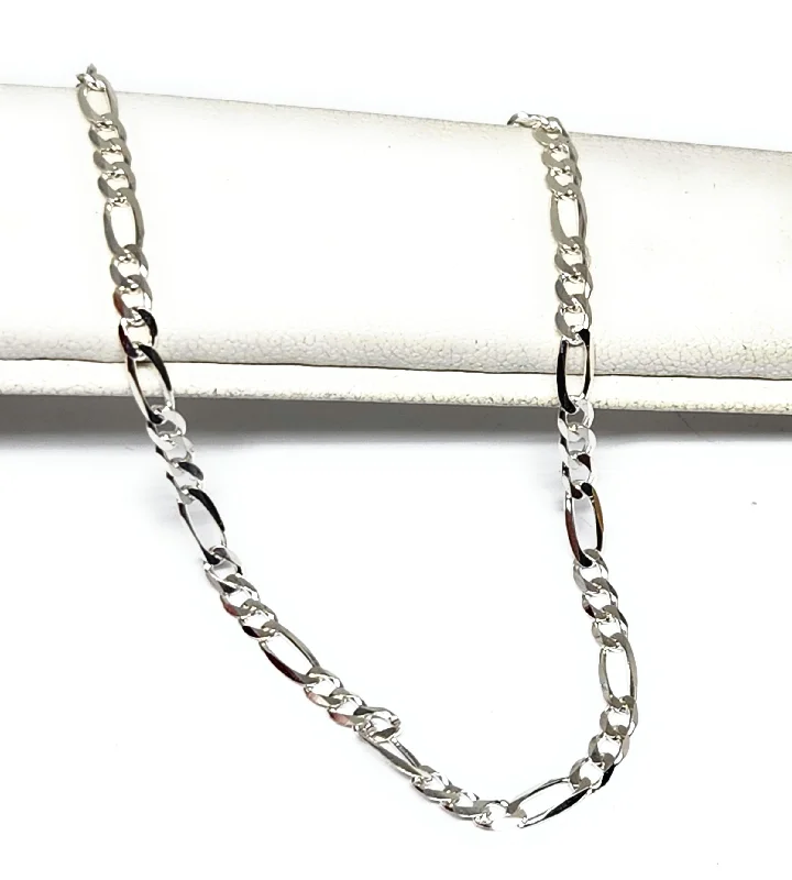 .925 Silver Figaro 7-9 inch 3mm width Braccelet