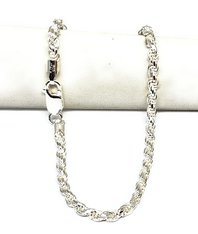 .925 Silver ROPE 7-9 inch 3.3mm Width Braccelet