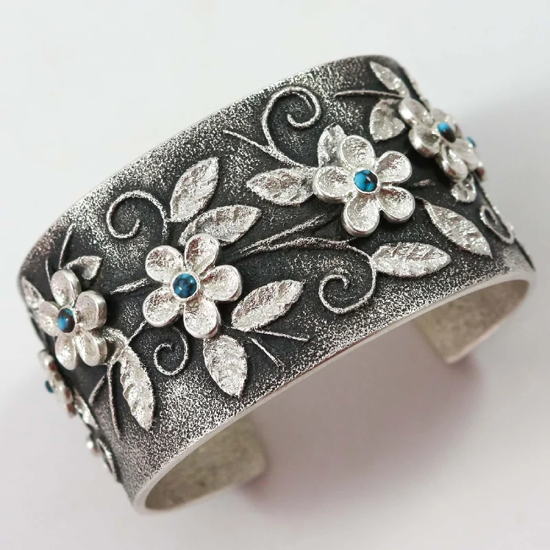 Bisbee Turquoise Flower Cuff