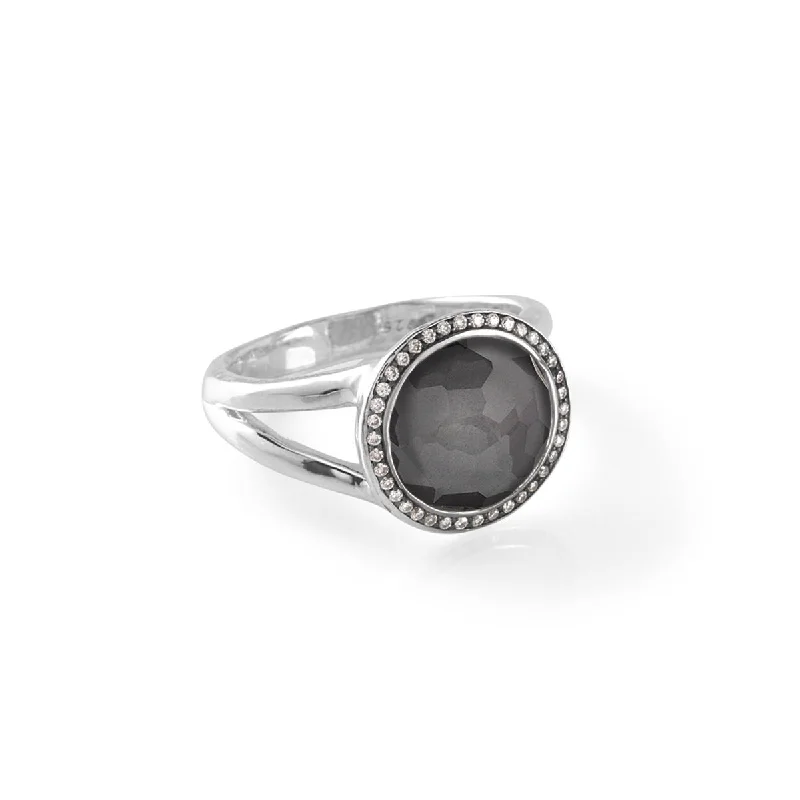 IPPOLITA Lollipop® Mini Lollipop Ring with Diamonds in Hematite