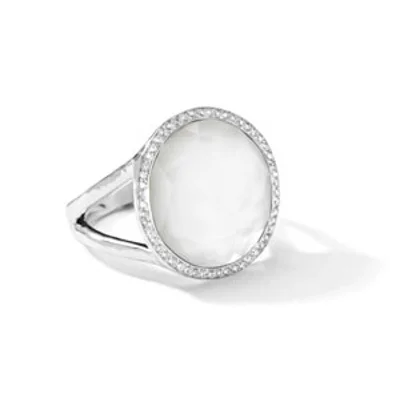 IPPOLITA Lollipop® Sterling Silver Gemstone Ring with Diamonds in Mother-of-Pearl