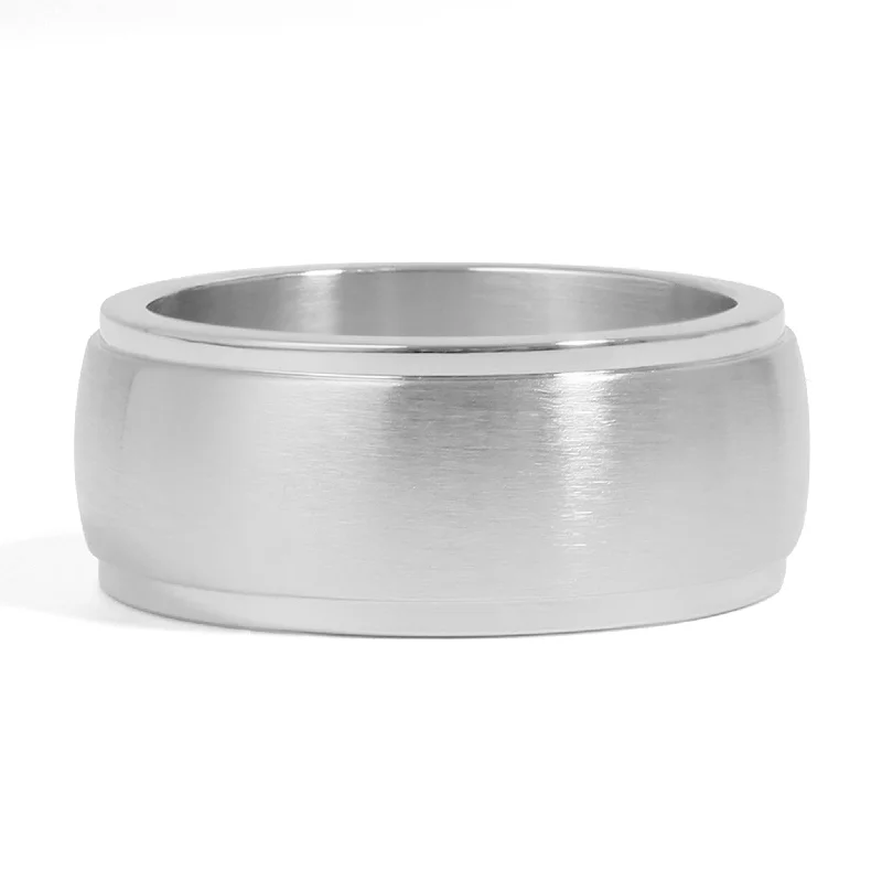 Magnetic Brushed Center Stainless Steel Ring / MCF0001