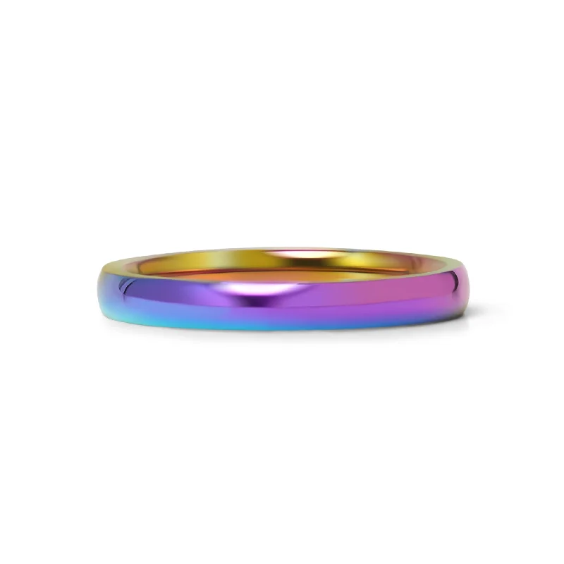 Rainbow Stainless Steel Blank Ring / CFR7012