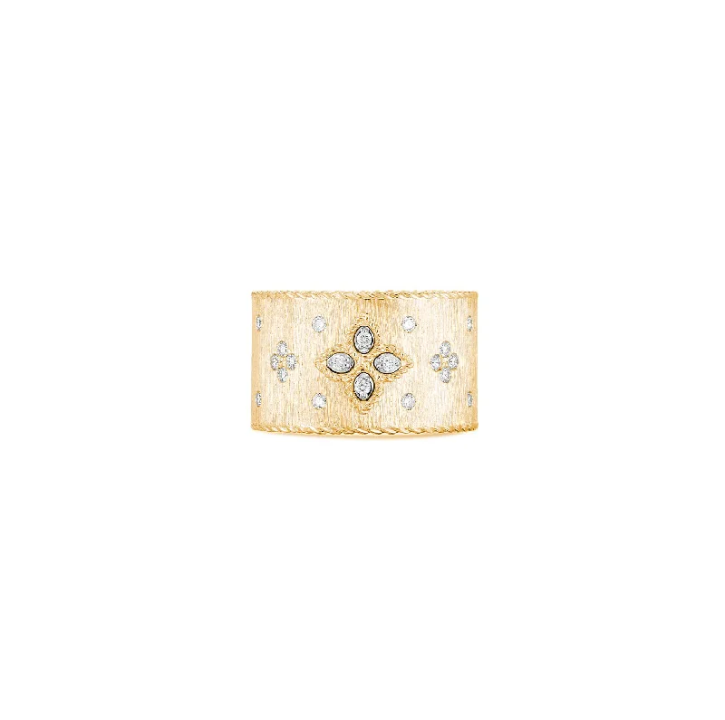 Roberto Coin Venetian Princess 18K Yellow Gold Diamond Wide Band