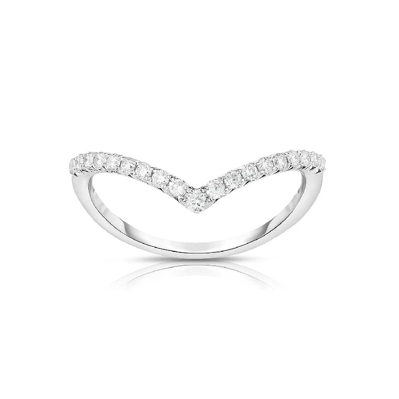 Sabel Collection Diamond "V" Ring in 14K White Gold