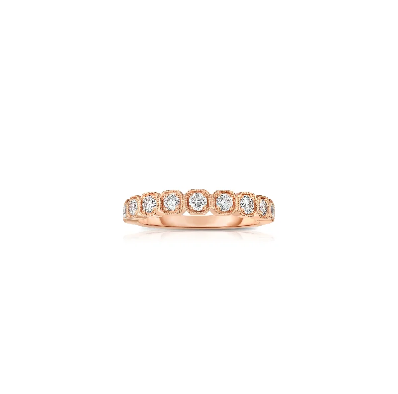 Sabel Collection 14K Rose Gold Round Diamond Stacking Ring