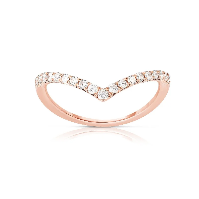 Sabel Collection Diamond "V" Ring in 14K Rose Gold