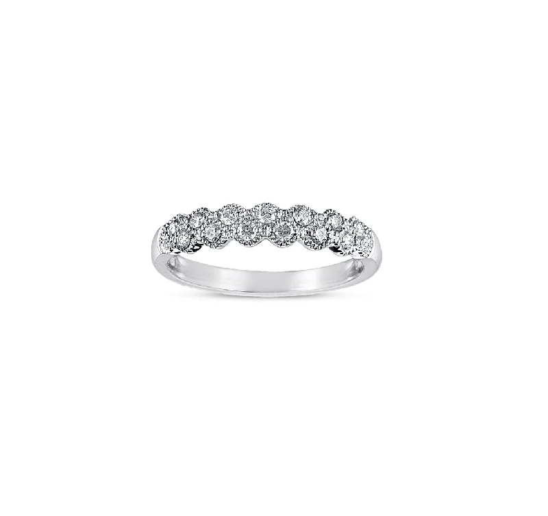 Sabel Collection 14K White Gold Milgrain Cluster Diamond Ring