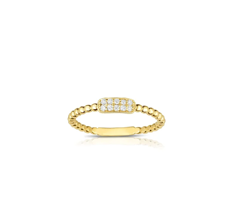 Sabel Collection 14K Yellow Gold Diamond Beaded Ring