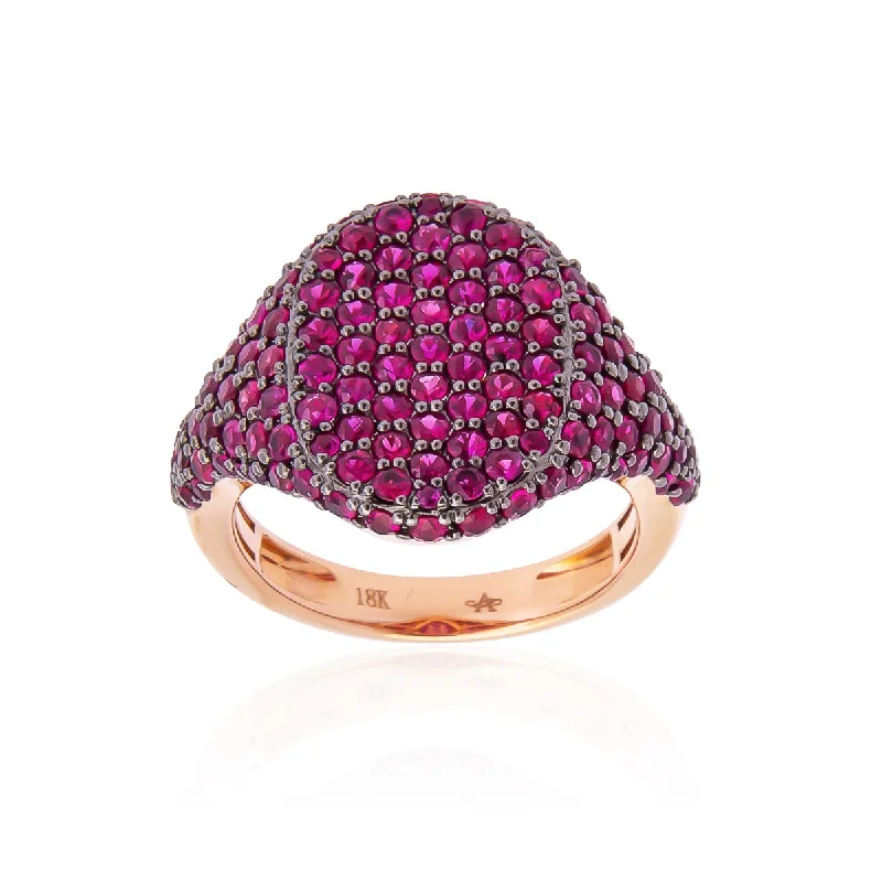 Sabel Collection 18K Rose Gold Oval Ruby Fashion Ring