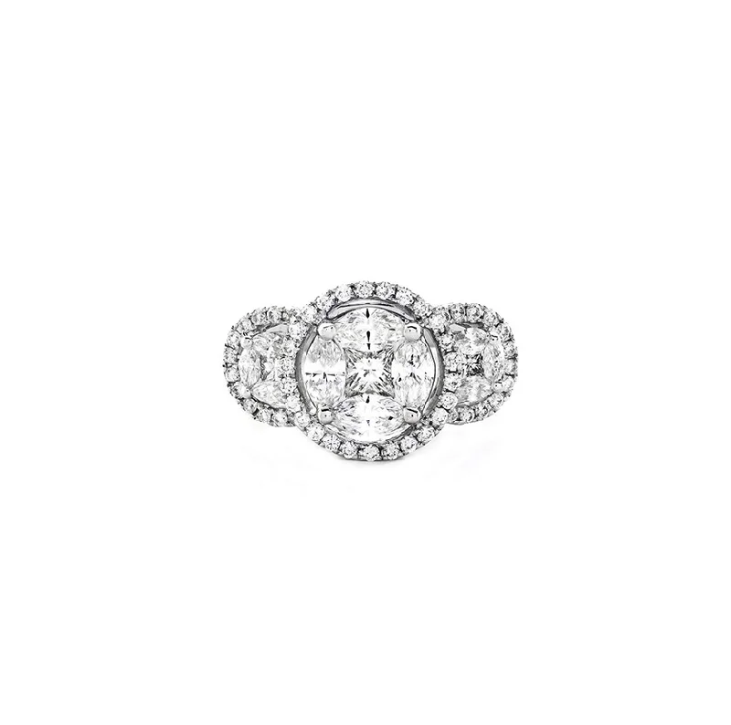 Sabel Collection Round and Princess Cut Diamond Ring