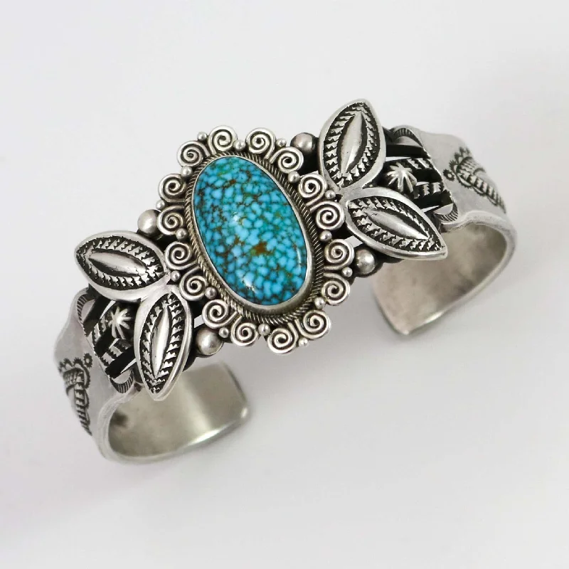 Spiderweb Kingman Turquoise Cuff