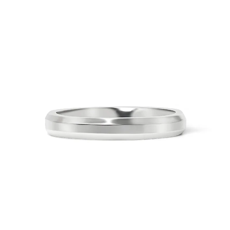 Stainless Steel Polished Beveled Edge Blank Ring / CFR9004