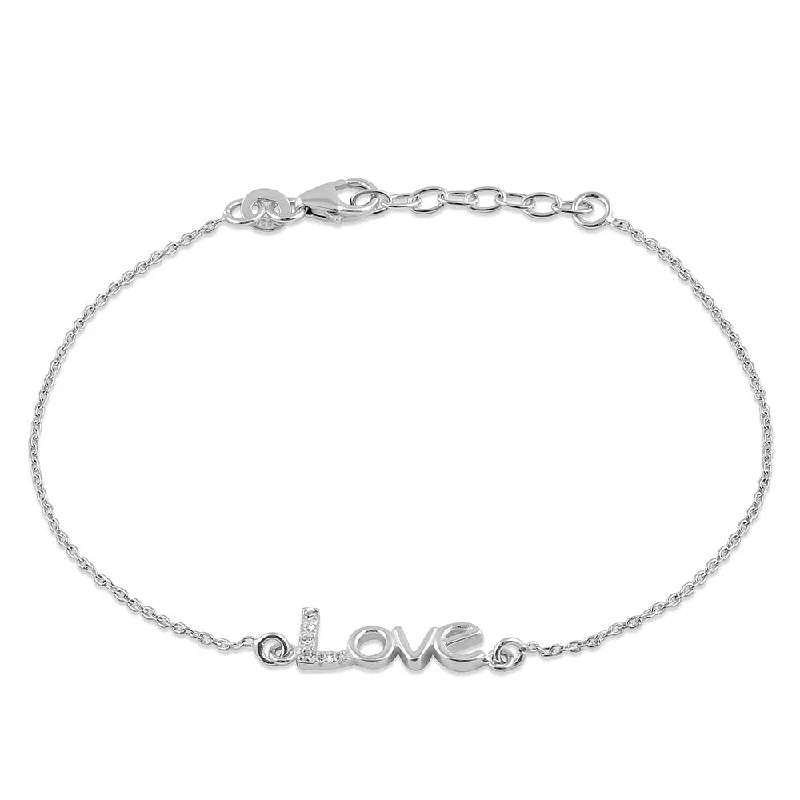 Sterling Silver "Love" CZ Bracelet