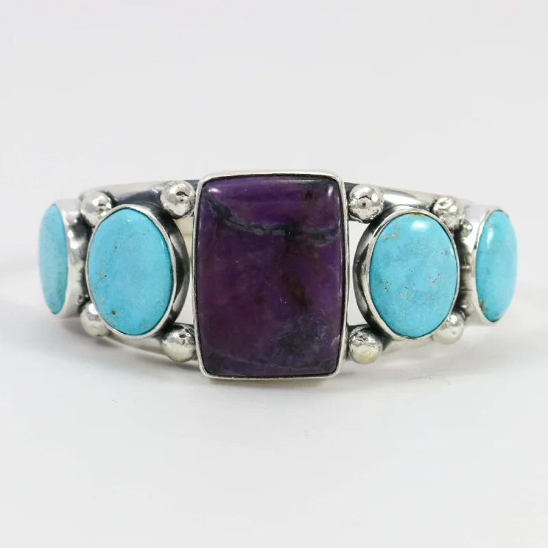 Sugilite and Turquoise Cuff