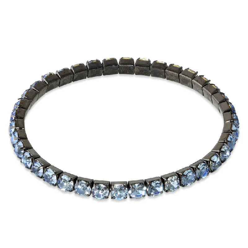 Tanzanite Glass Elastic Tennis Bracelet