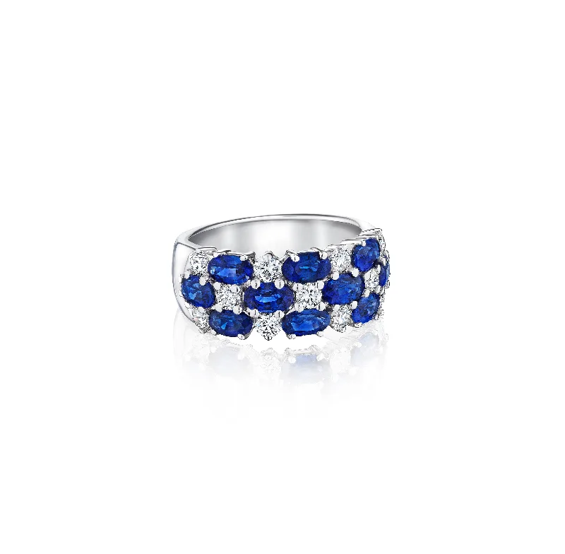 Sabel Collection White Gold Sapphire and Diamond Ring