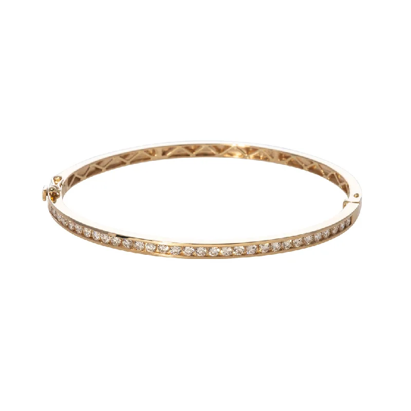 1.30ctw Diamond Channel Set 14K Yellow Gold Bangle