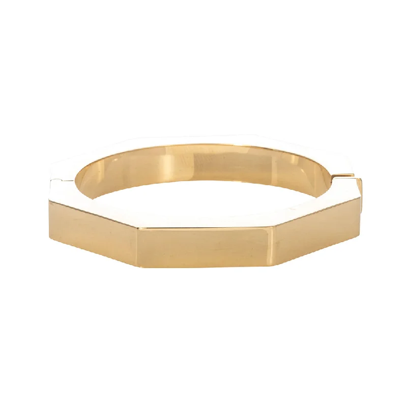 14K Yellow Gold Italian 10mm Octagonal Bangle