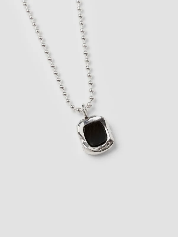 Charlie Necklace in Onyx and Sterling Silver