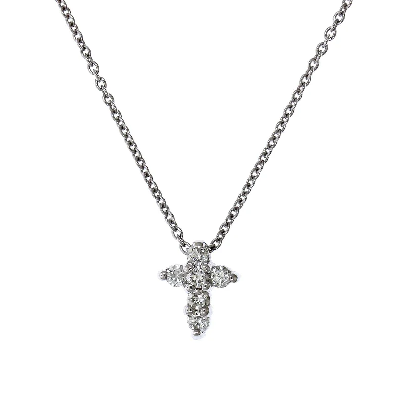 Roberto Coin 18K White Gold Diamond Cross Necklace