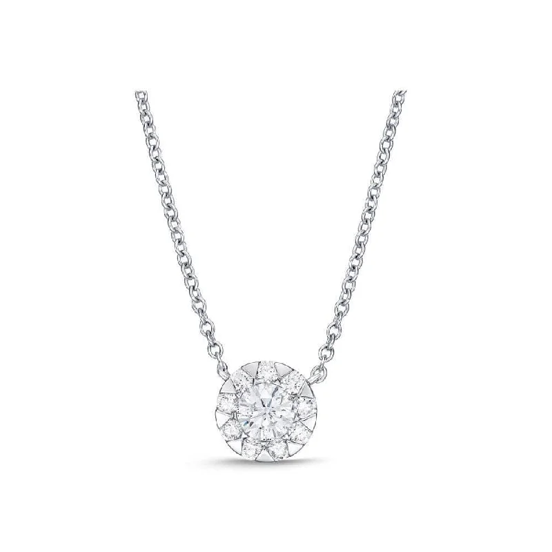 18K White Gold Diamond Bouquet Necklace