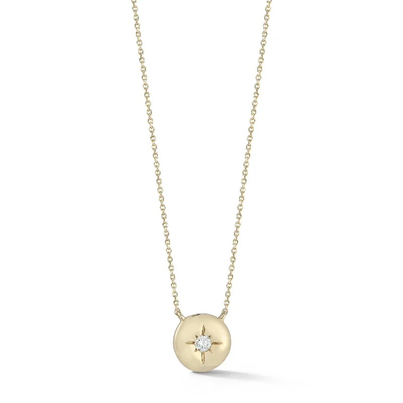 14K Yellow Gold Starburst Diamond Pendant