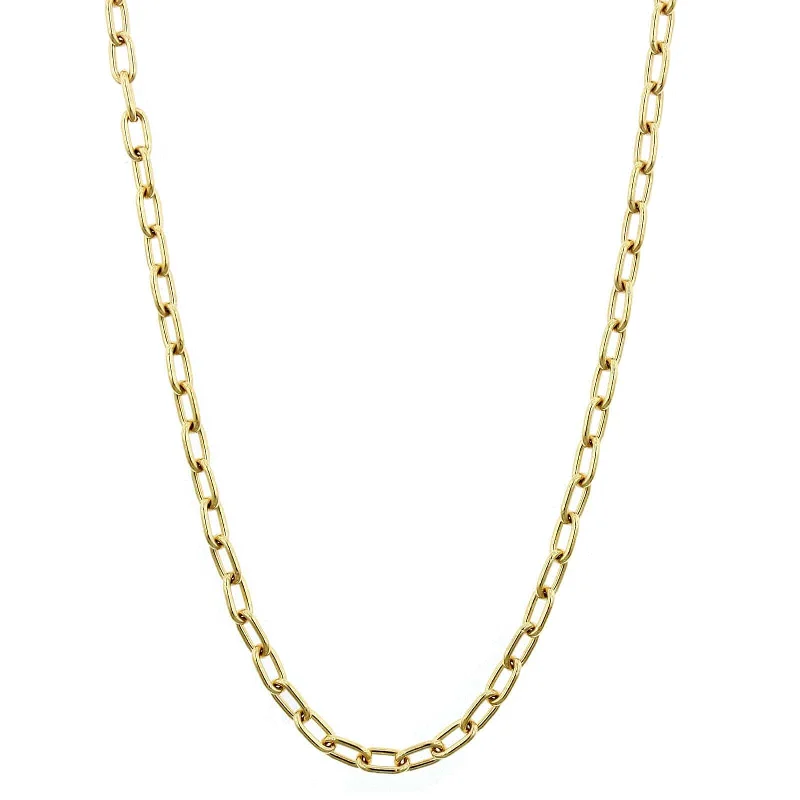 14K Yellow Gold Open Long Cable Chain