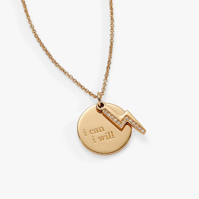 “I Can, I Will” Duo Charm Pendant Necklace