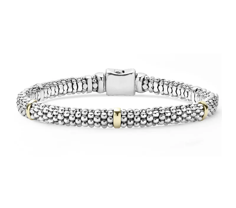 LAGOS Signature Caviar Five Gold Station Bracelet