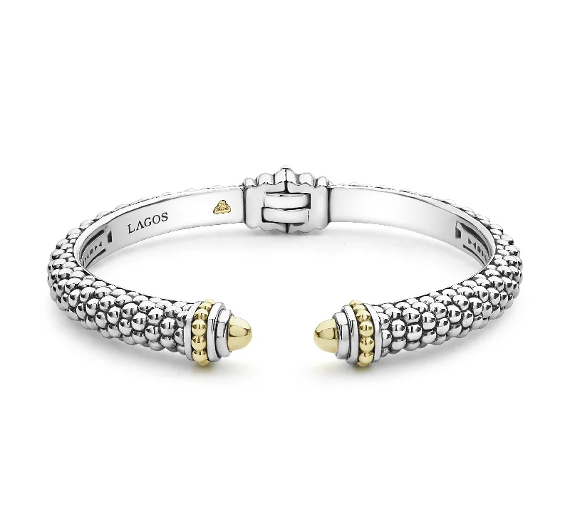 LAGOS Signature Caviar Two Tone Cuff Bracelet