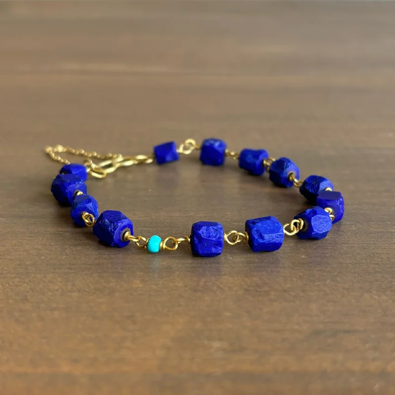 Lapis Bead Wrap Bracelet