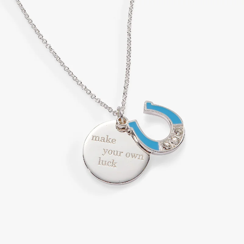 “Make Your Own Luck” Duo Charm Pendant Necklace