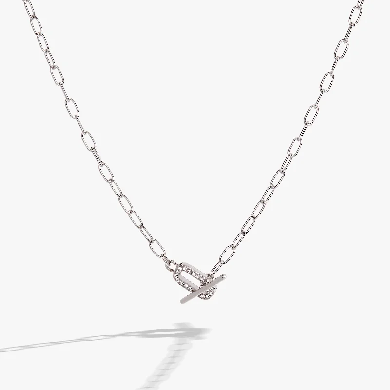 Crystal Pave Toggle Necklace