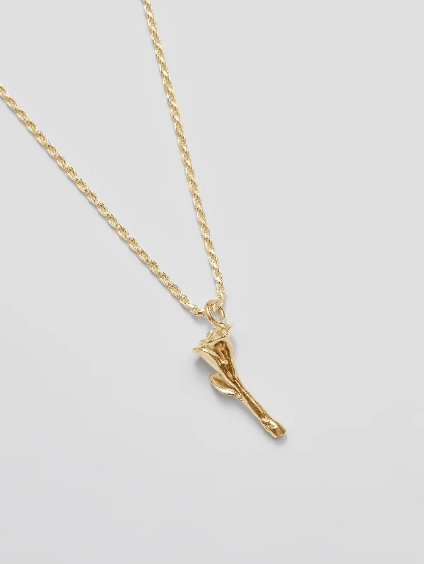 Rose Charm Necklace in Gold