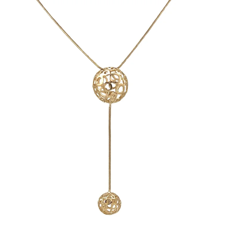 SN454 24" 18K Gold Plated Chain with Double Balls