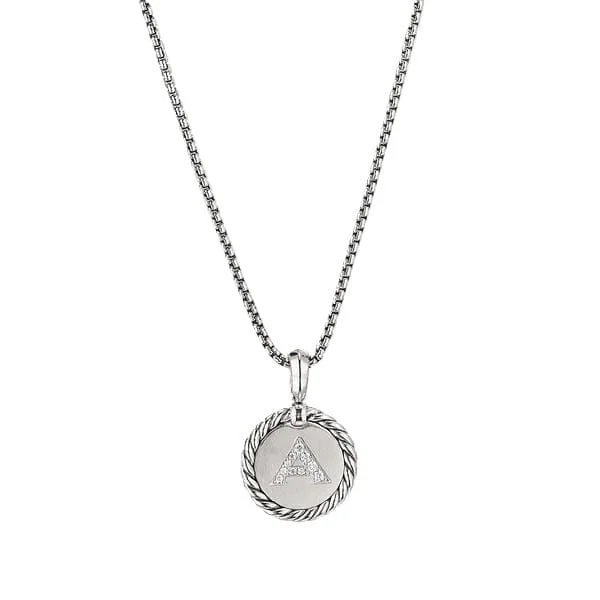 Initial Charm Necklace with Diamonds