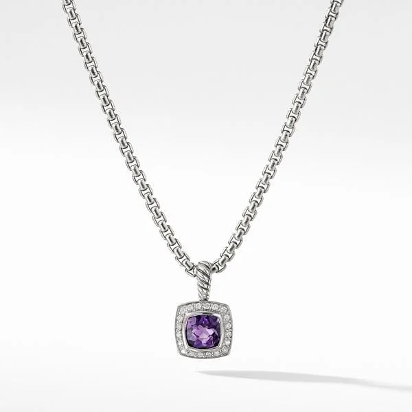 Pendant Necklace with Amethyst and Diamonds