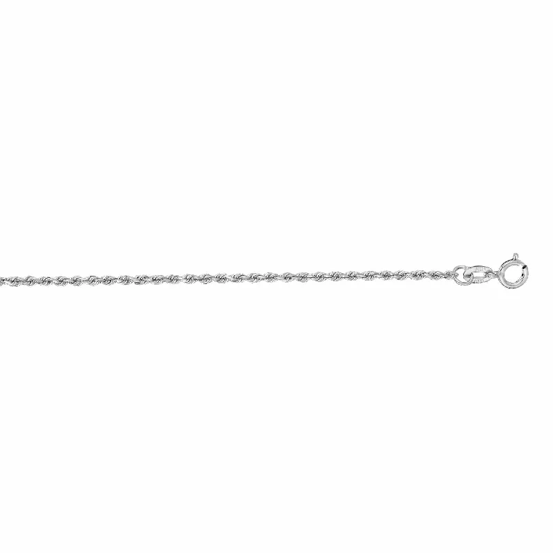 14K White Gold Rope Chain