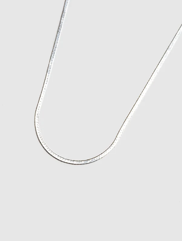 Thin Herringbone Chain in Sterling Silver