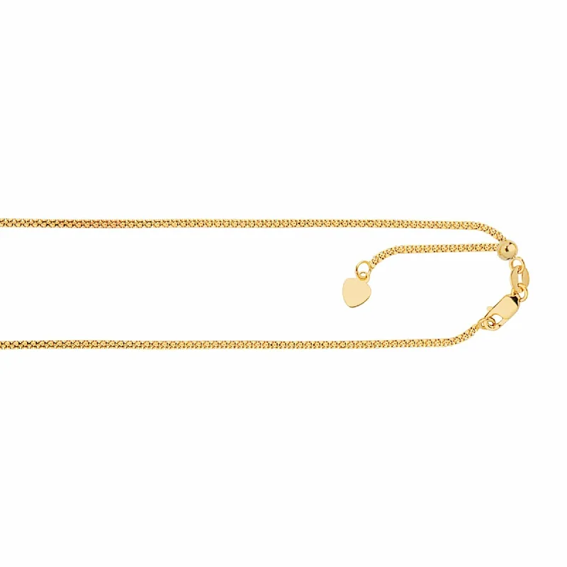 14K Yellow Gold Popcorn Chain